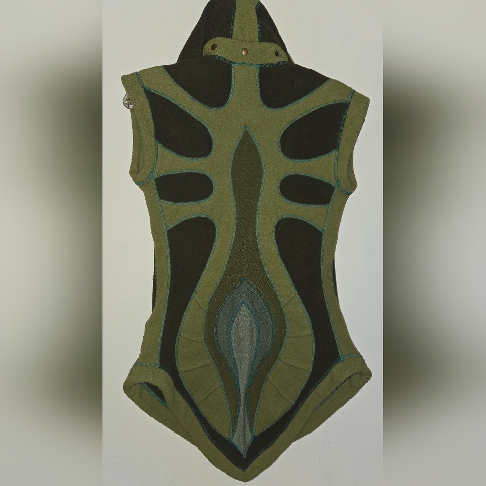 Fleece Leaf Hooded Pixie Vest - image 3